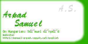 arpad samuel business card